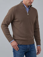 Classic Knit Jumper Men Half Zip Fleece Sweater