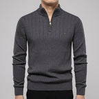Wool Zip Neck Sweater Men