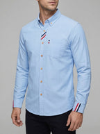 Cotton Long Sleeve Button Down Shirt Men