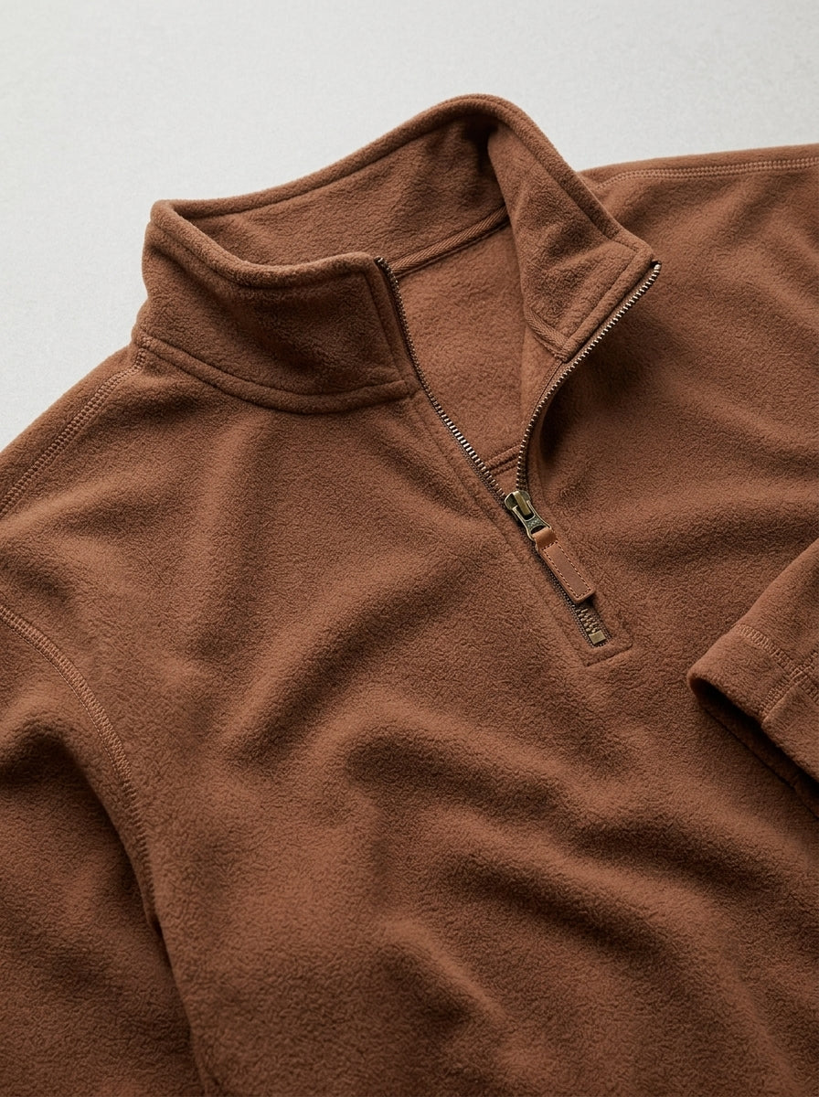 Wool Half Zip Jumper Men – Stand Collar Ribbed