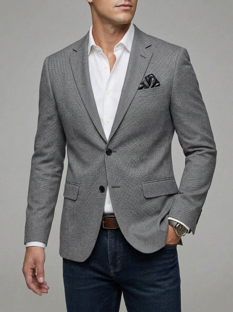 Slim-Fit Business Blazer Men Wool Casual