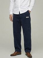 Corduroy Trousers Men Straight Leg