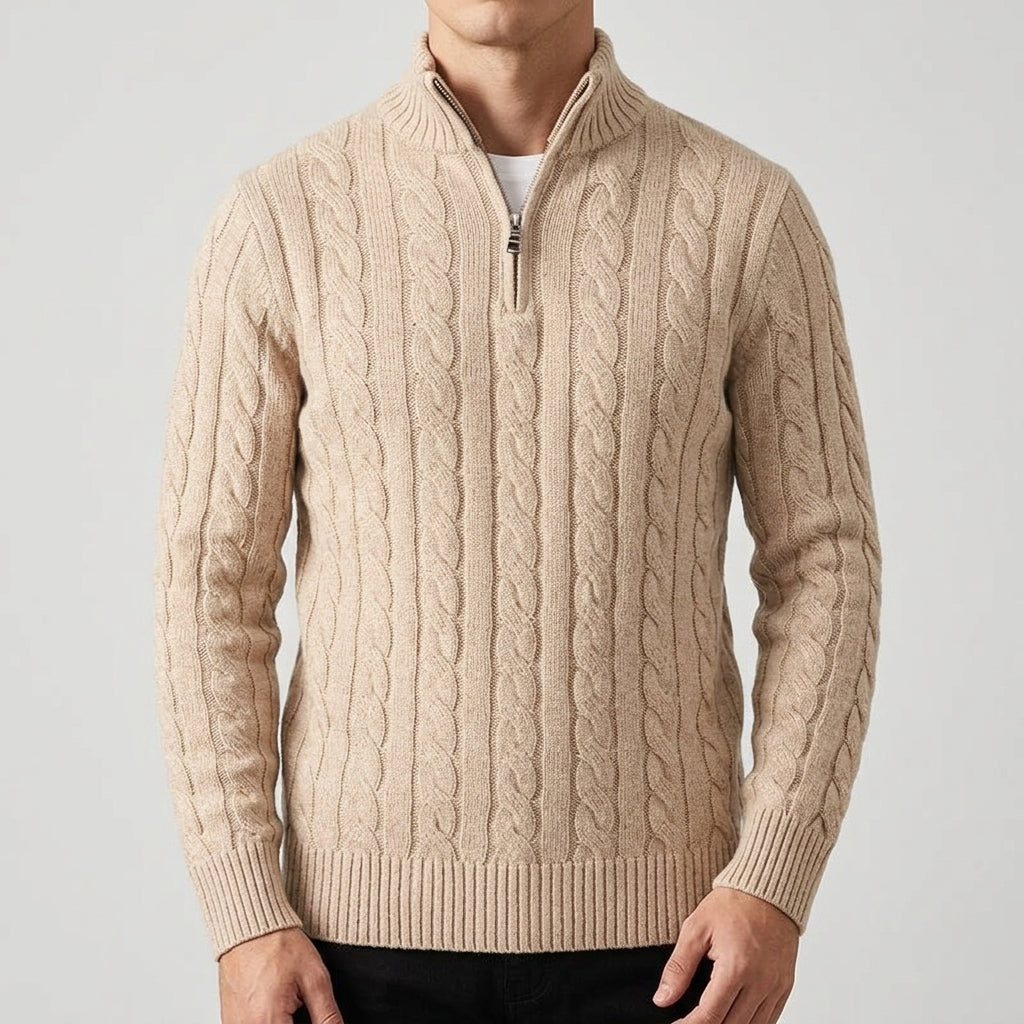 Belessia Castello Wool Half Zip Sweater Men