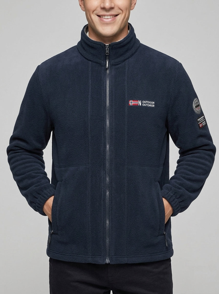 Fleece Jacket Men's Outdoor Soft Warm Protective Collar