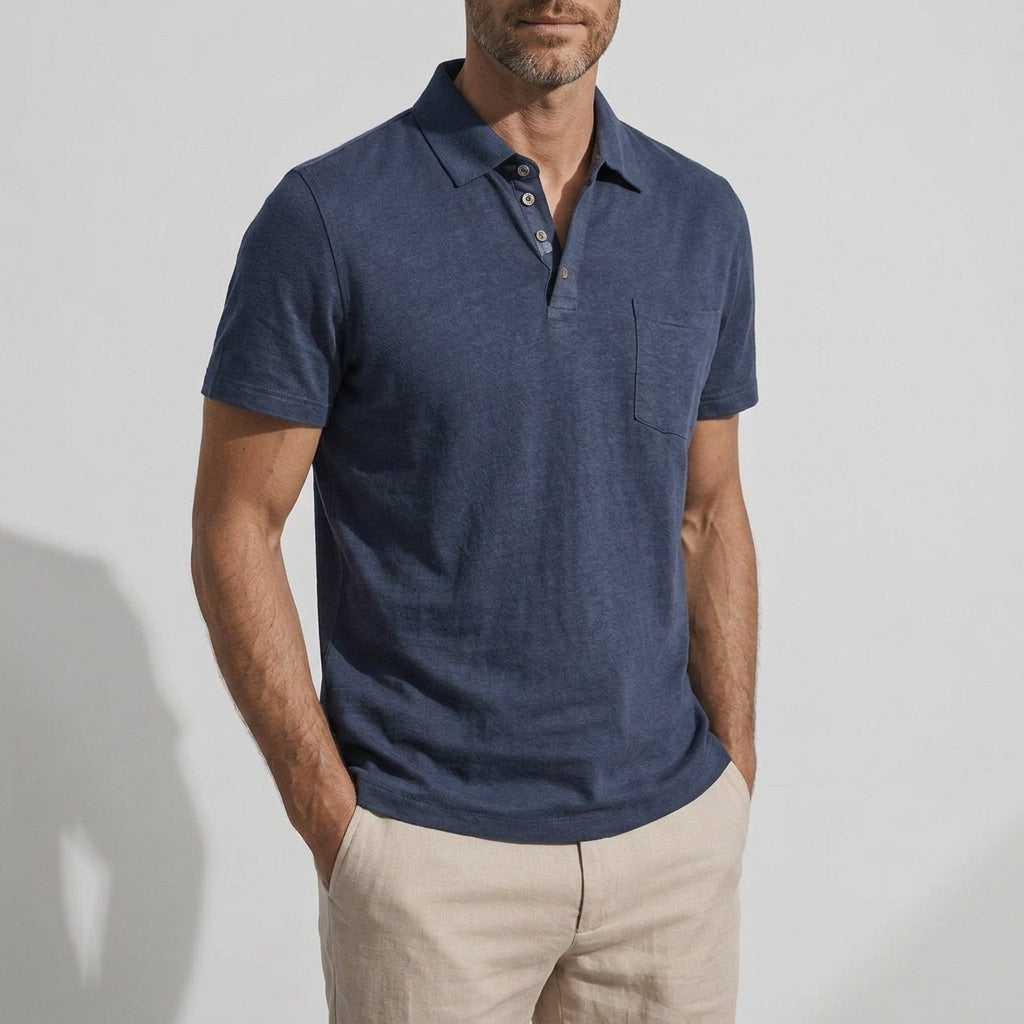 Casual Polo Shirt Men Cotton