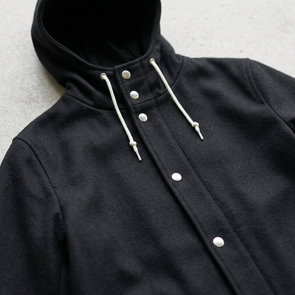 Mens Raincoat – Wool Hooded Long Coat