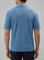 Knit Geometric Button-Up Shirt Men