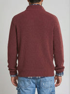 Ribbed Half Zip Jumper Men – Wool