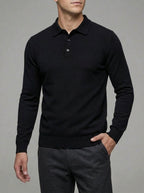 Merino Wool Polo Sweater Men