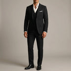 Wool Slim-Fit Elegant 3-Piece Wedding Suit Men