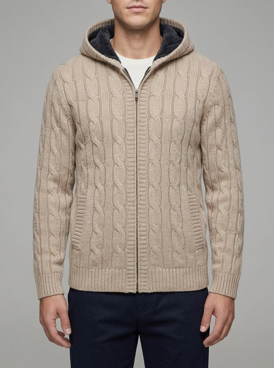 Belessia Giorgio Wool Zip Sweater  - Fleece Lined
