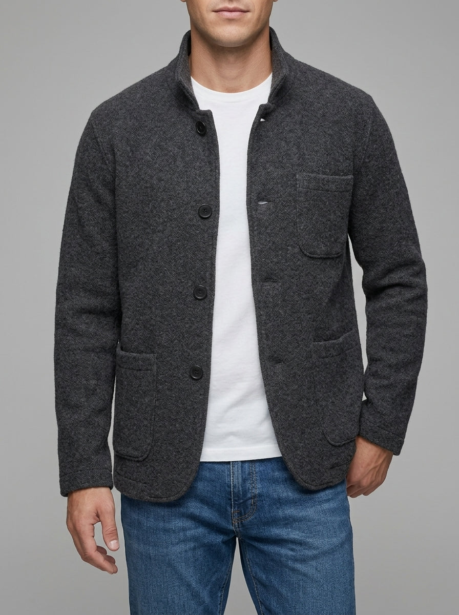 Men's Wool Button Knit Cardigan: Warm & Stylish Outerwear
