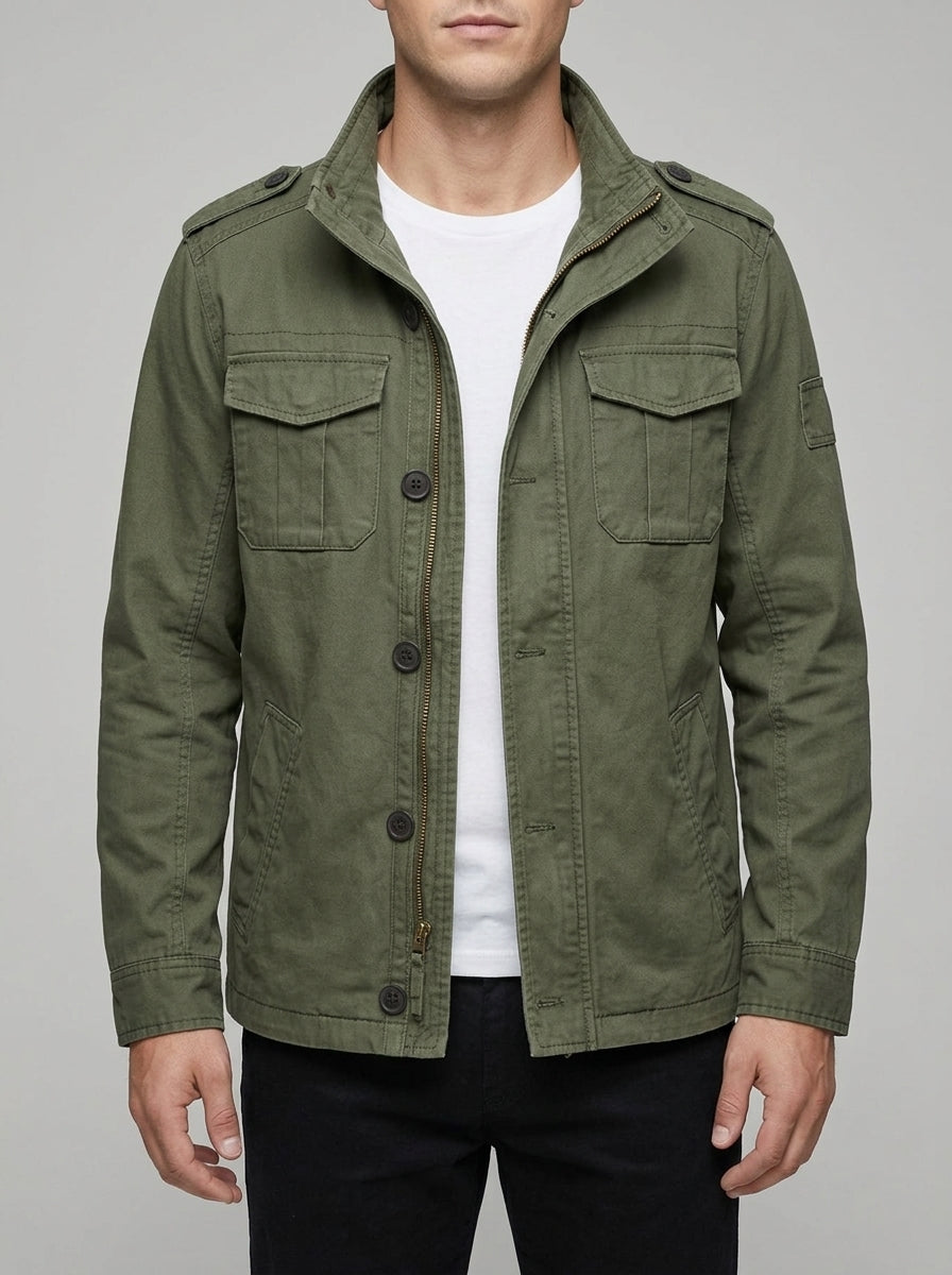 Green Field Jacket Men – Cotton Military Style