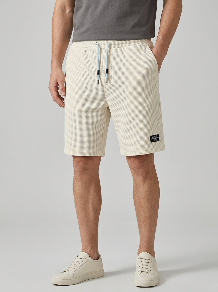 Cotton Chino Shorts Men Drawstring Side Pockets