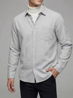 Linen Casual Shirt Men – Traditional Collar