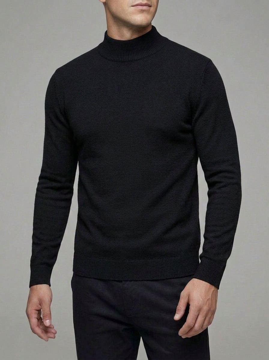 Merino Wool Polo Jumper Men Sweater