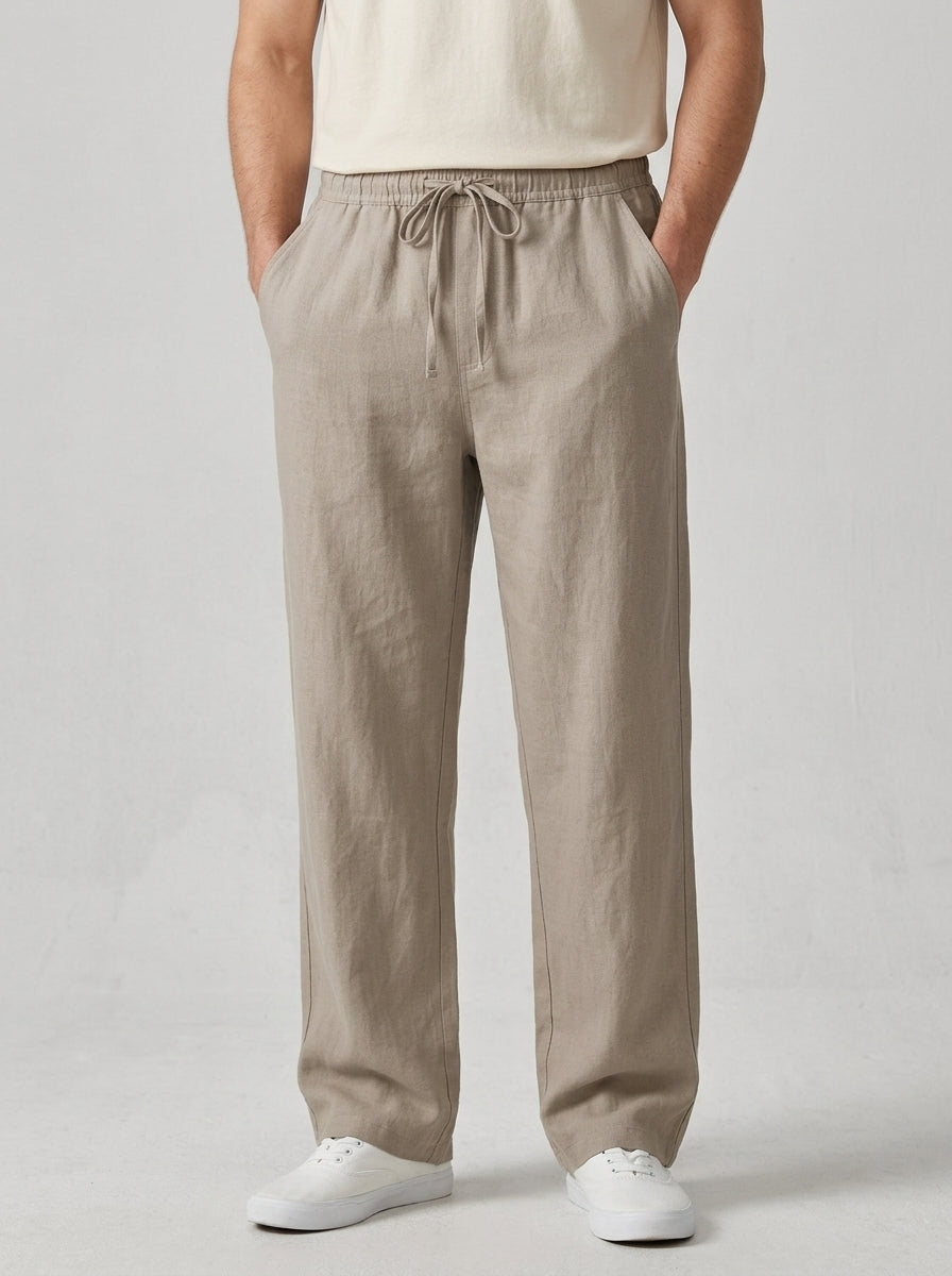 Linen Trousers Men Summer Baggy