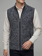 Knit Vest Men Wool Zip Pockets