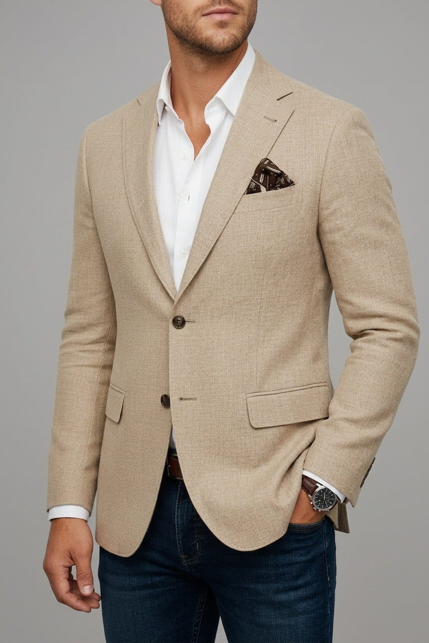 Slim-Fit Business Blazer Men Wool Casual
