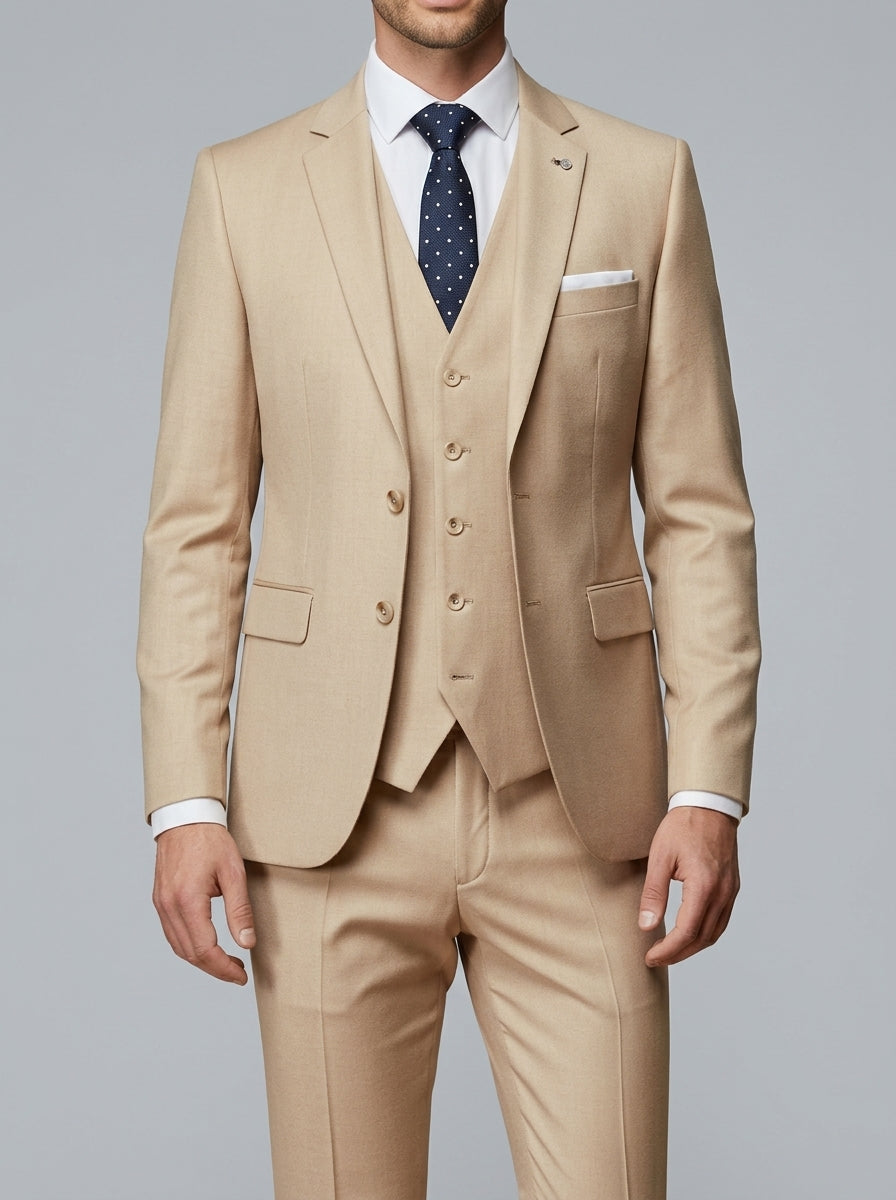 Wool Slim-Fit 3-Piece Suit Men