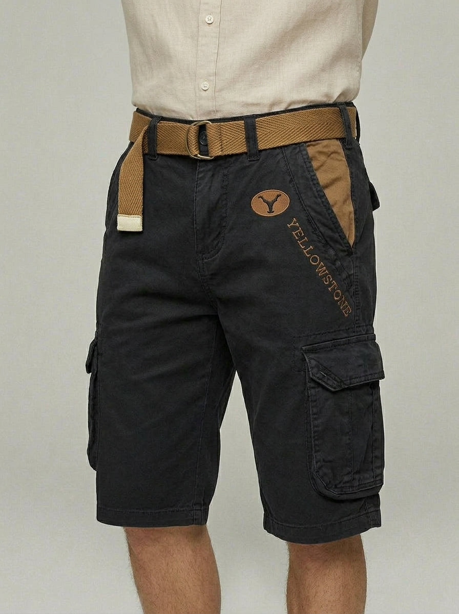 Cotton Chino Shorts Men Cargo Functional Pockets