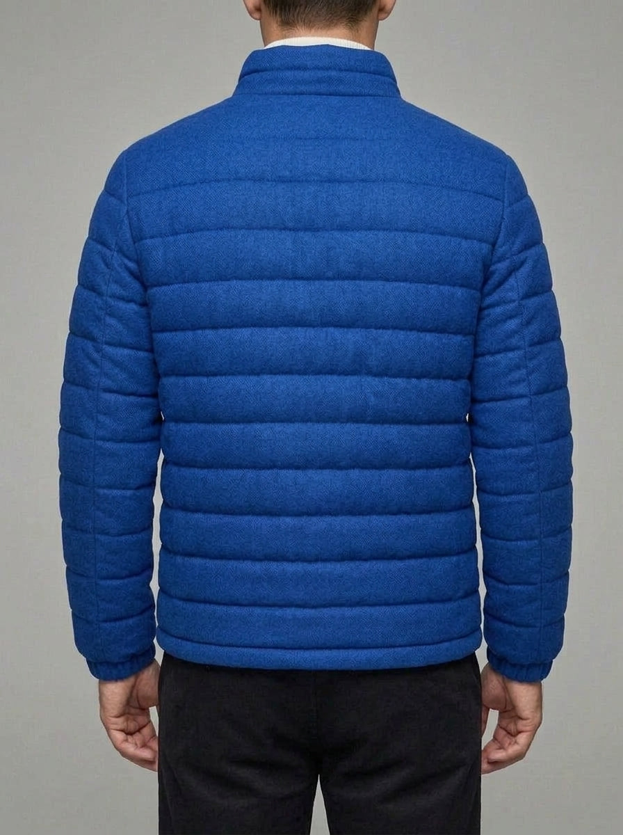Puffer Jacket Men Wool Blend