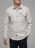Wool Cargo Shirt Men Long Sleeve Outdoor