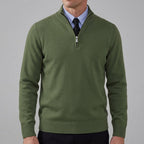Classic Knit Jumper Men Half Zip Fleece Sweater