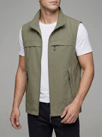 V-Neck Gilet Men Lightweight Utility Vest Breathable