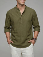 Linen Long Sleeve Shirt Men – Summer