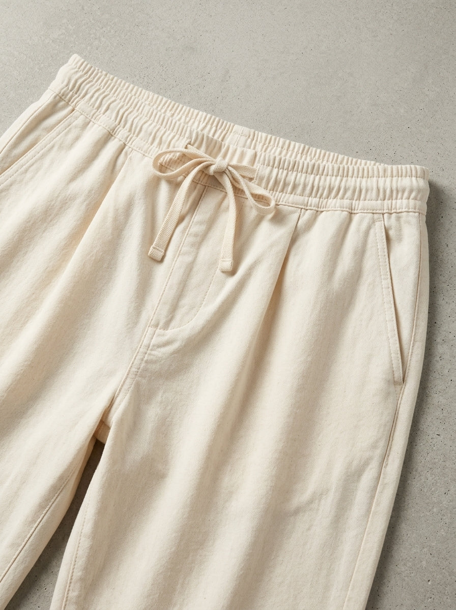 Cotton Straight Leg Trousers Men