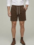 Cotton Chino Shorts Men Casual Drawstring