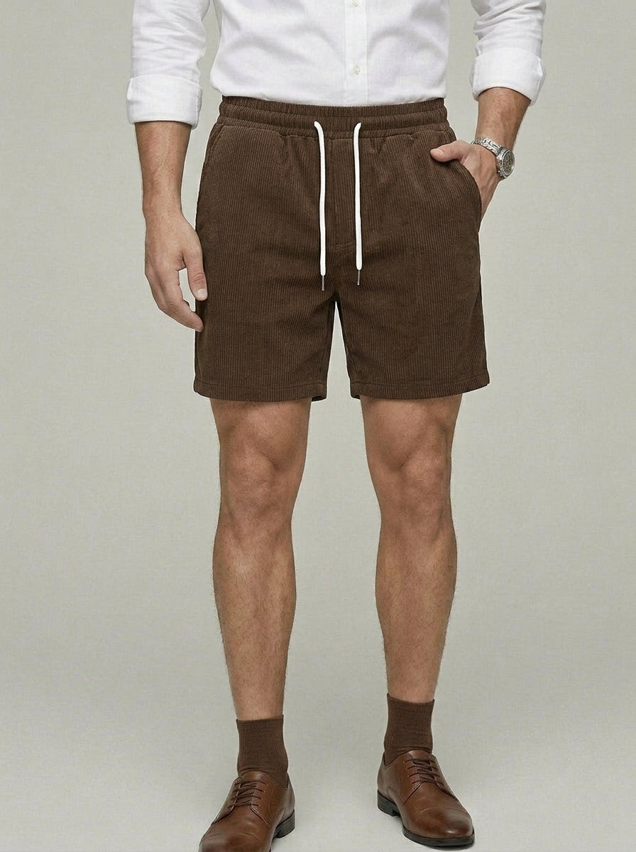 Cotton Chino Shorts Men Casual Drawstring