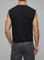 French Terry Cropped Tank Top Men Streetwear