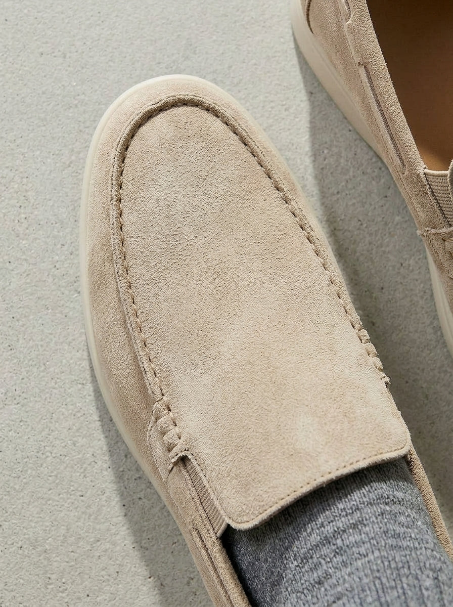 Mens Beige Loafers – Classic Suede