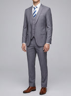 Elegant 3-Piece Wedding Suit Men Wool Slim-Fit