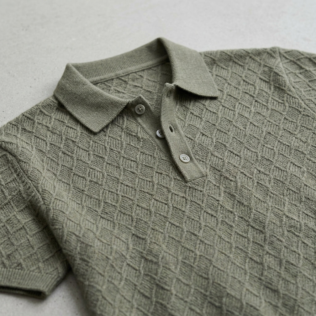 Wool Polo Shirt Men Classic