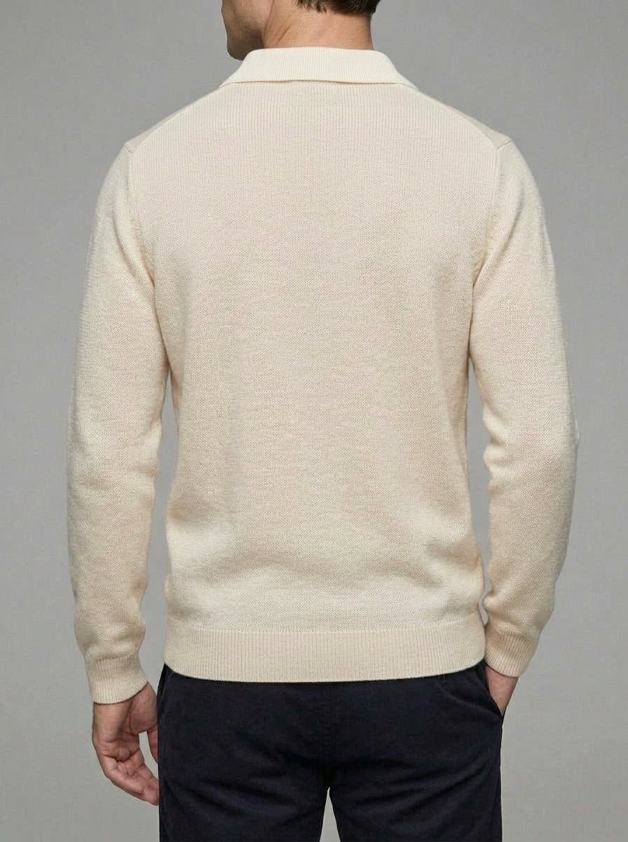 Belessia Old Money Zip Sweater  - Luxury Wool  Knit