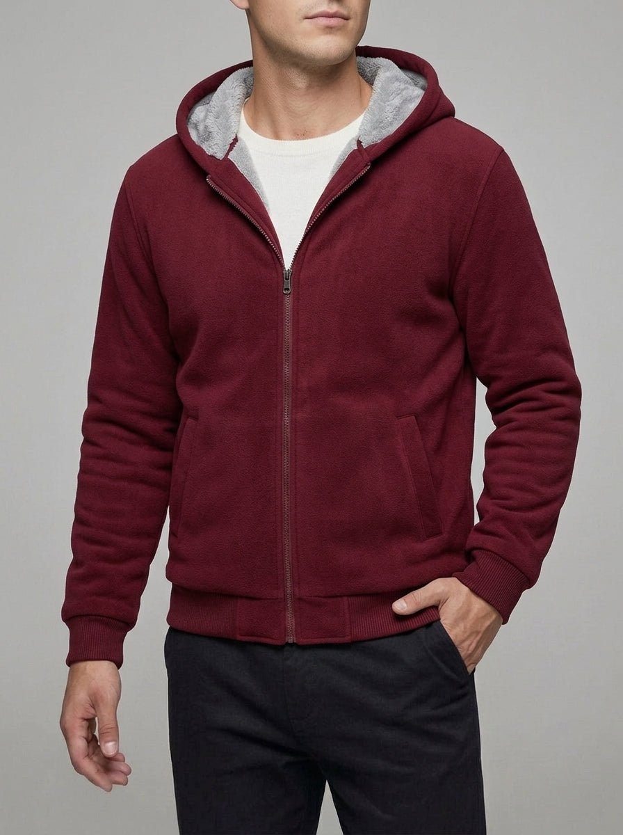 Fleece Zip Up Hoodie Men