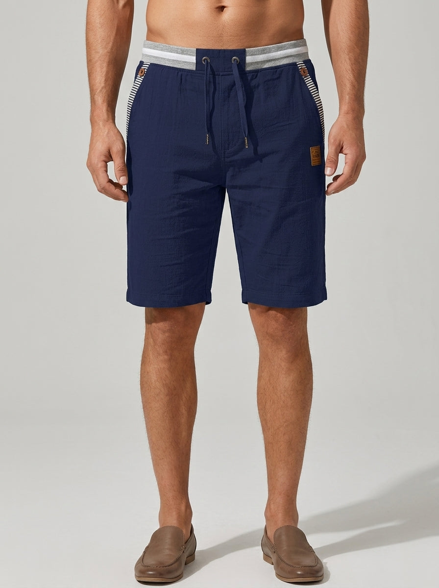 Cotton Chino Shorts Men Casual Drawstring Relaxed Fit
