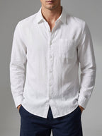 Linen Button-Up Shirt Men – Summer