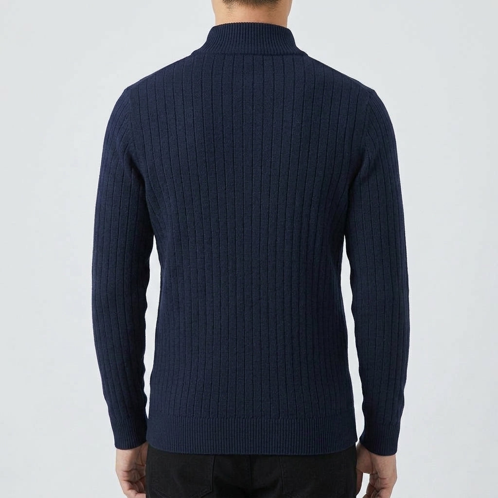 Wool Zip Neck Sweater Men