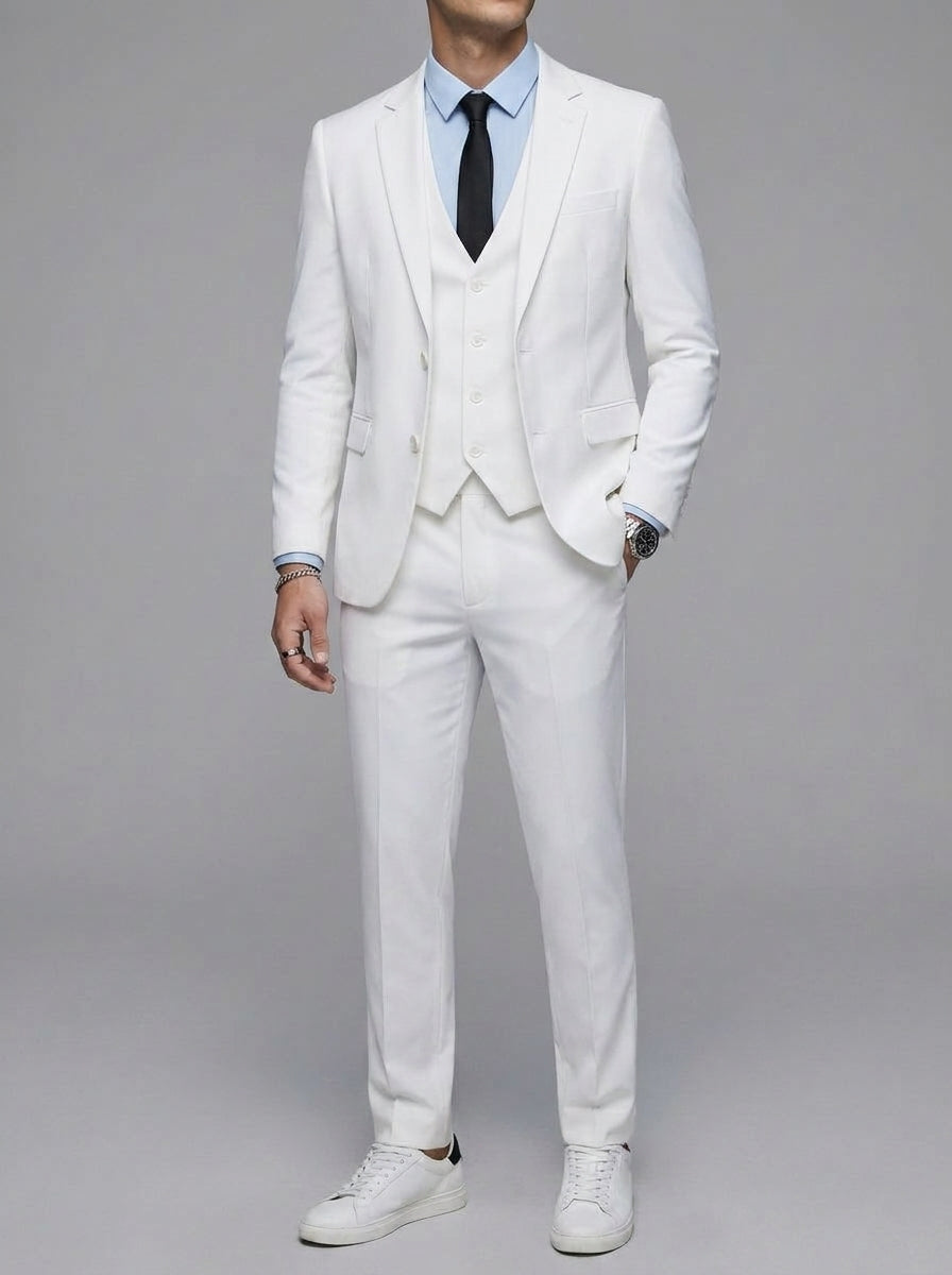 Wool Classic 2-Piece Suit Men Slim Fit