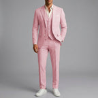 Wool Slim-Fit Elegant 3-Piece Wedding Suit Men