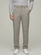 Stretch Tailored Trousers Men Wool Dress Pants