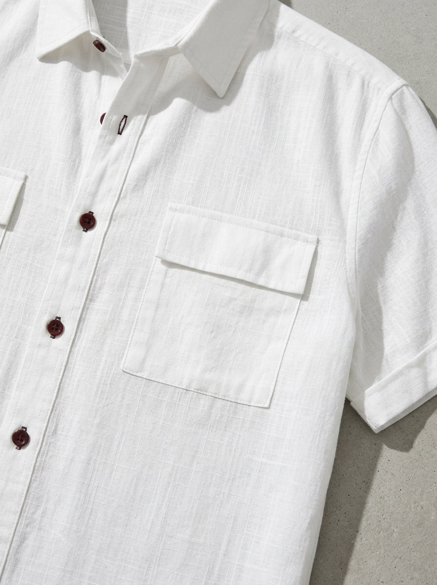 Cotton Linen Blend Shirt Men – Summer