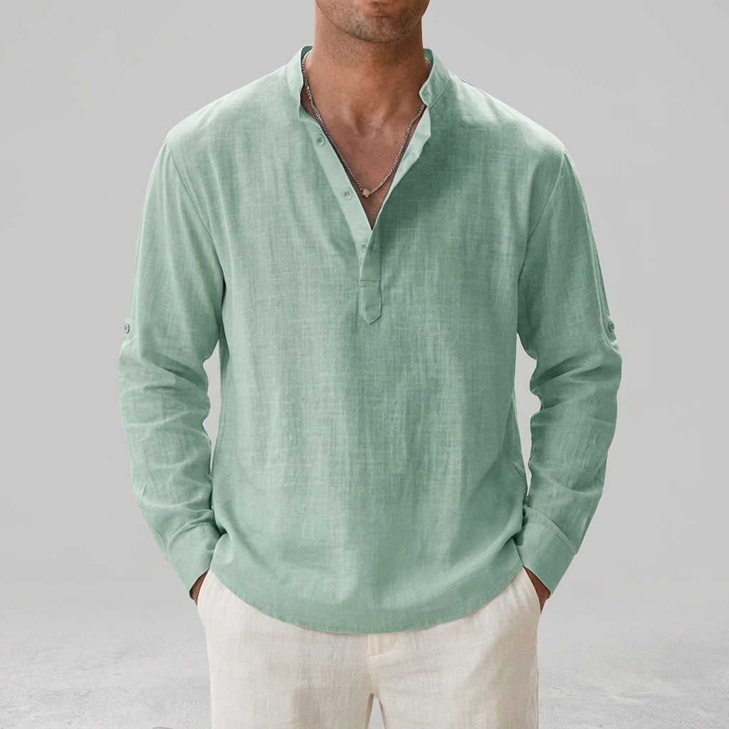 Linen Long Sleeve Shirt Men – Summer