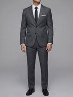 Wool Classic 2-Piece Suit Men Notch Lapel