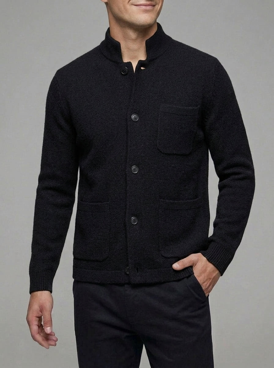 Men's Wool Button Knit Cardigan: Warm & Stylish Outerwear