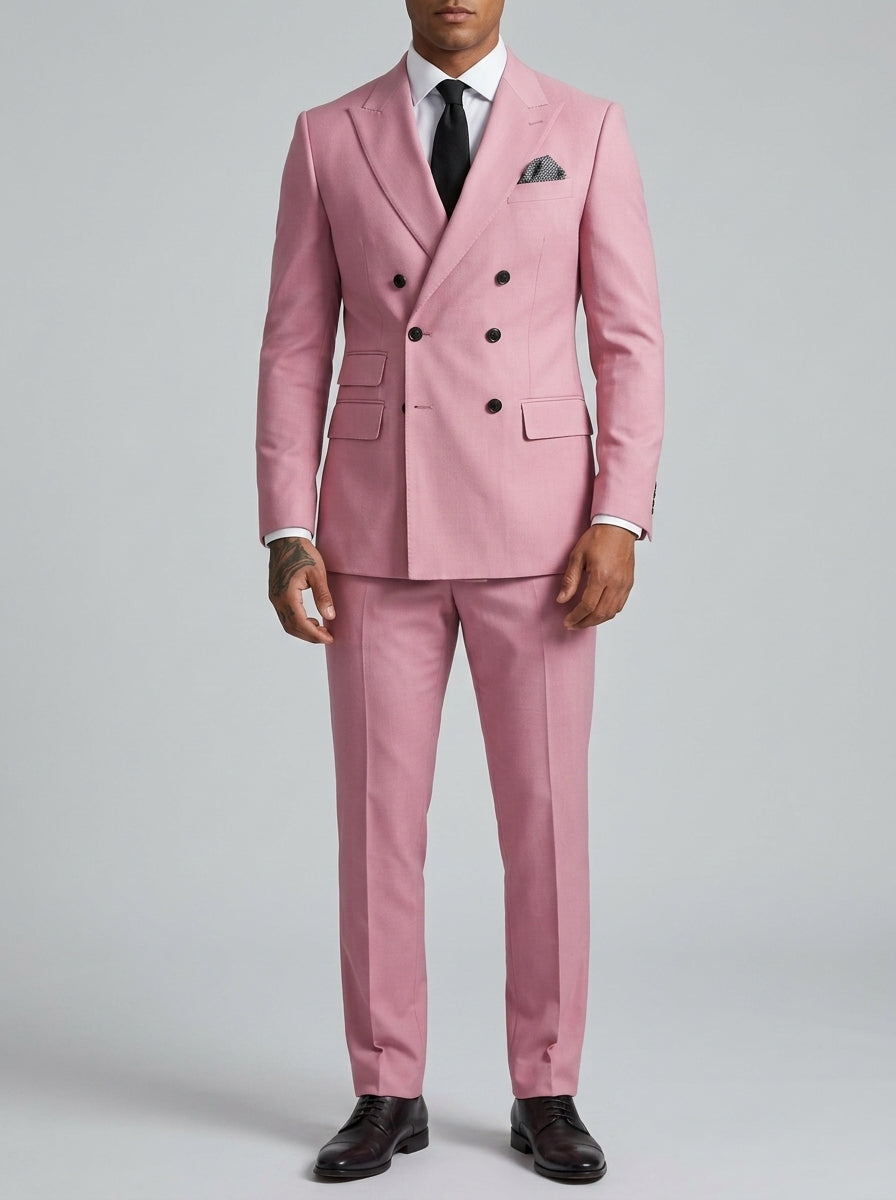 Wool Slim-Fit Double-Breasted Suit Men